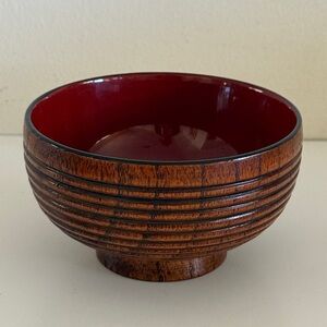 VTG Wood Soup Bowl w/Lacquer